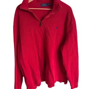 Polo Ralph Lauren Sweater Red 1/4 Zip Pullover Estate Ribbed Mens XXL